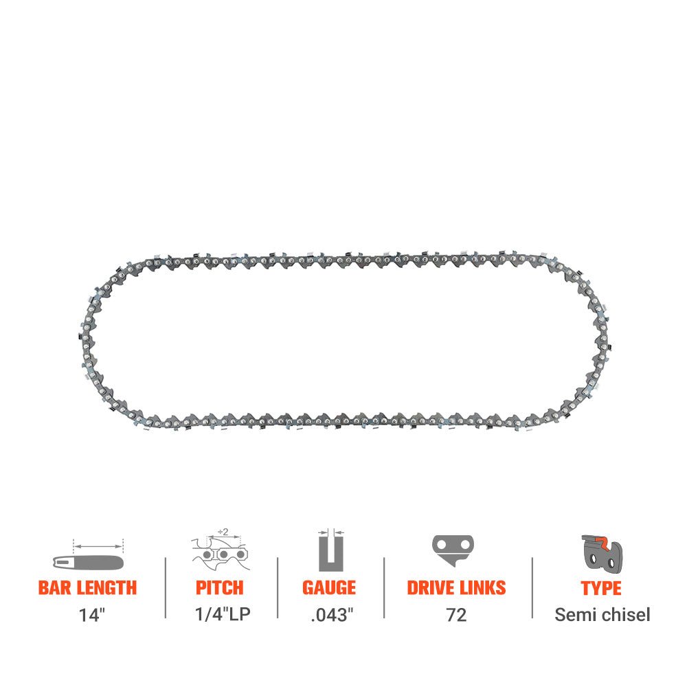 Hipa 14 Inch Standard Chain 1/4 .043 72 DL For Stihl MSA160C MSA160T MSA200C MSA120C HT131 HT100 HT75 HT73 HT70 Chainsaw # 71 PM3 72 - Image 2