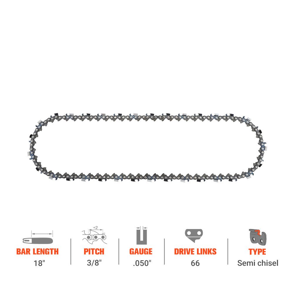 Hipa 18 Inch Ripping Chain 3/8 .050 66 DL For Stihl 029 MS290 MS391 Echo CS-590 Husqvarna 591129966 Echo 72LPX66CQ Chainsaw - Image 5