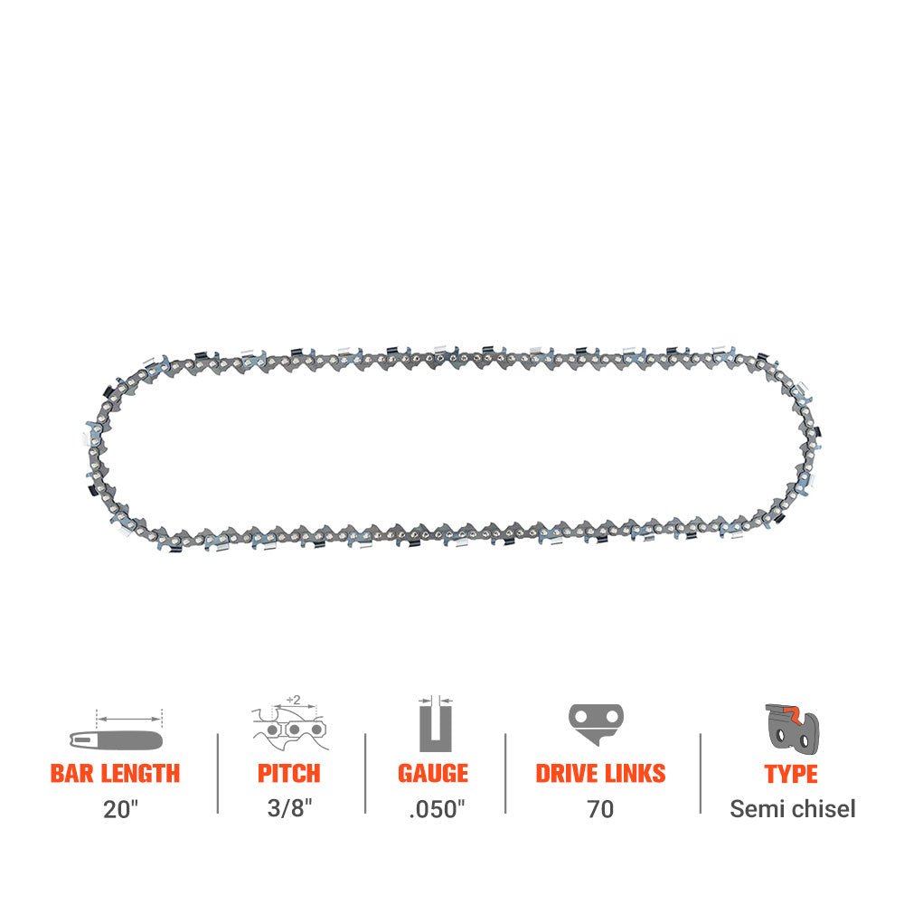 Hipa Ripping Chain 3/8" .050" 70 DL 20 Inch For Dolmar Echo Poulan Jonsered Homelite XL 100 XL 400 XL 700 XL 800 XL 900 Series Chainsaw - Image 5