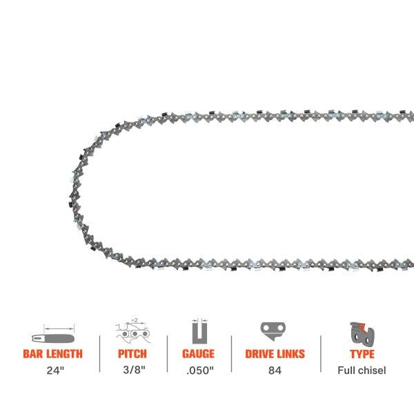 3/8 .050 84 DL 24 Inch Full Chisel Chain For Husqvarna 460 Racher 372XP 362XP 359 575XP 394XP 395XP Stihl MS290 Echo CS-620P Chainsaw - Image 2